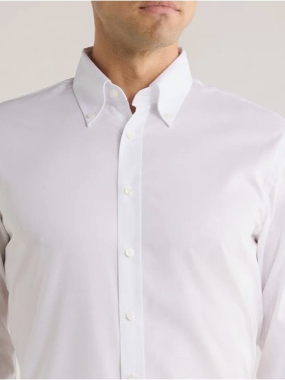 NORDSTROM 15.5” MEN'S
SHOP Extra Trim Fit Non-iron Dress Shirt In White Cotton